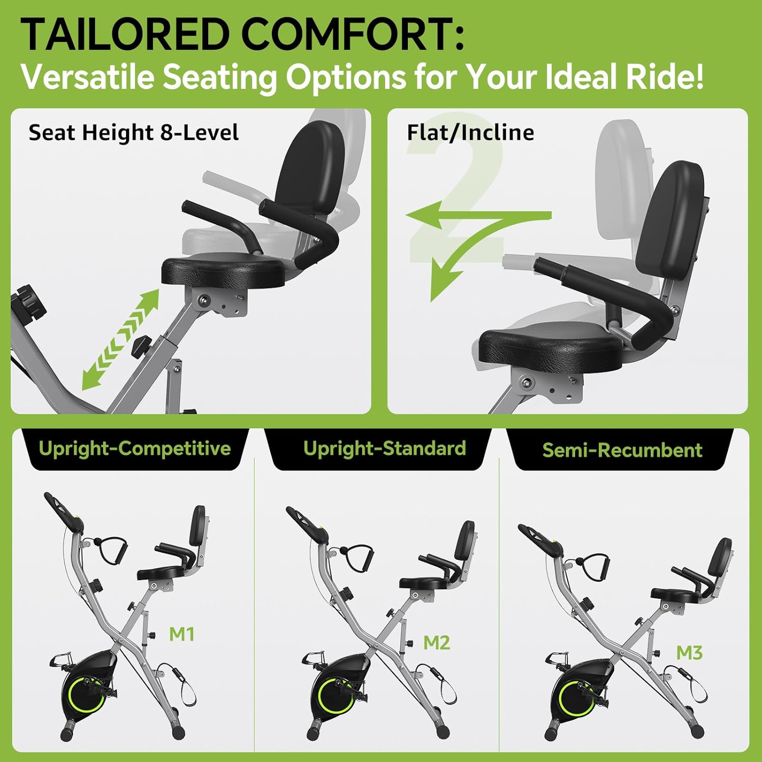 Foldable Exercise Bike for Small Apartments, Stationary Bikes for Home, Indoor Portable Cycling Bike with 16-Level Magnetic Resistance, 260LBS Capacity, 5.5 LBS Flywheel, Designed for Small Space Workout 816 - Image 6