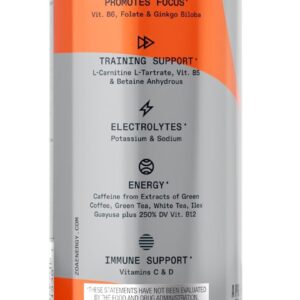 ZOA+ Pre-Workout Energy Drink Supplement – NSF Certified for Sport with Zero Sugar, Nitric Oxide Support, B & D Vitamins, Amino Acids, and Electrolytes (Orange Grapefruit)