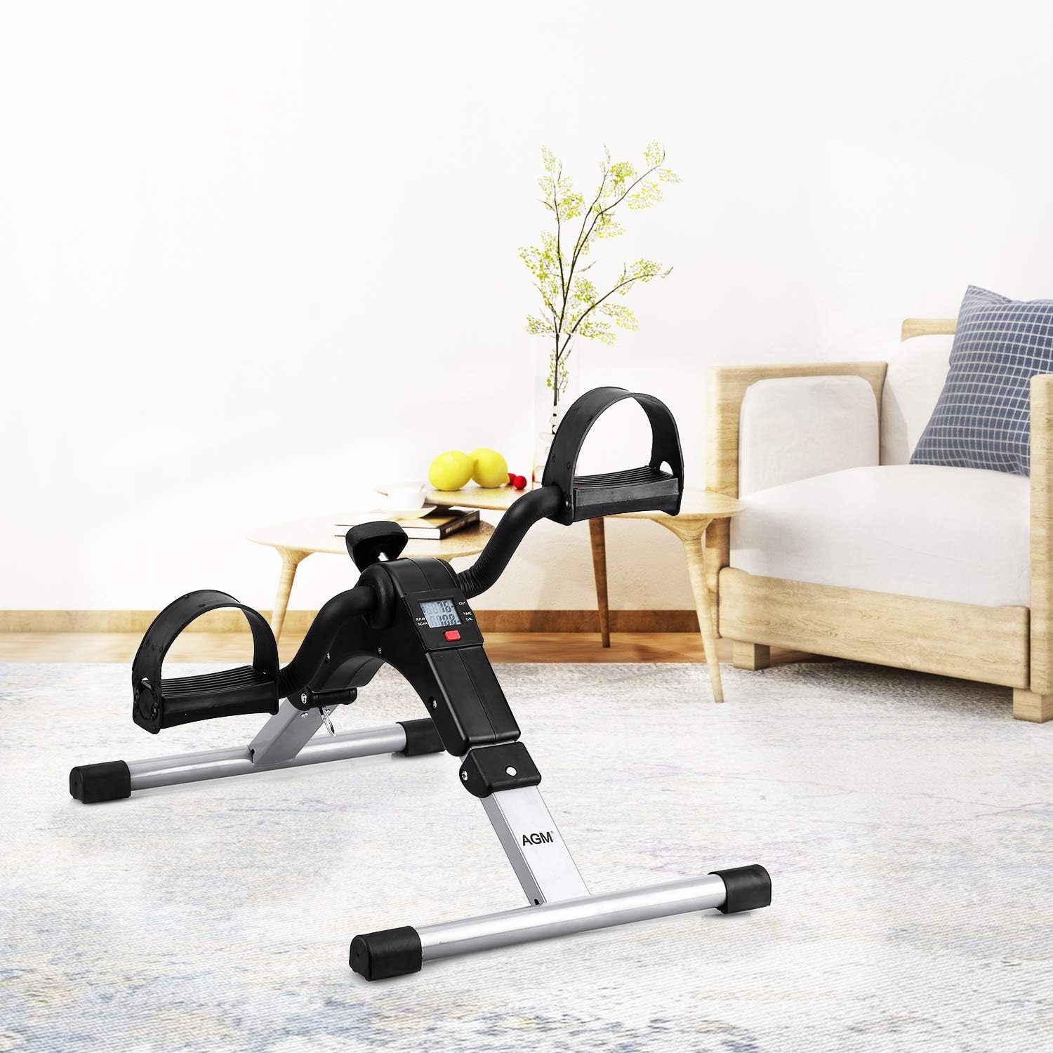 Folding Pedal Exerciser, Mini Under Desk Bike - Portable Foot Hand Cycle Peddler Machine Bicycle Exerciser for Arm Leg While Sitting - Image 4
