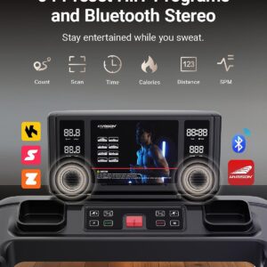 HARISON Treadmill for Home with Incline, Treadmill for Seniors with 3.0HP, Running Machine with 300 lbs Weight Capacity, 17.72″ Wide Tread Belt, HARISON APP and Bluetooth Speaker