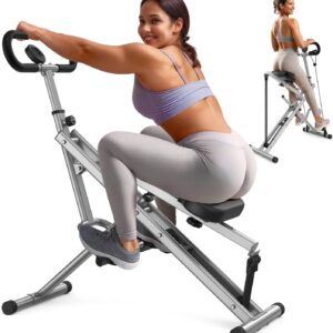 Sportsroyals Pink Squat Machine Rowing Machine for Home 2 in 1 Rower & Squat Assist Workout Foldable Rower for Home Full Body Worikout Adjustable 4 Resistance Bands 330lbs