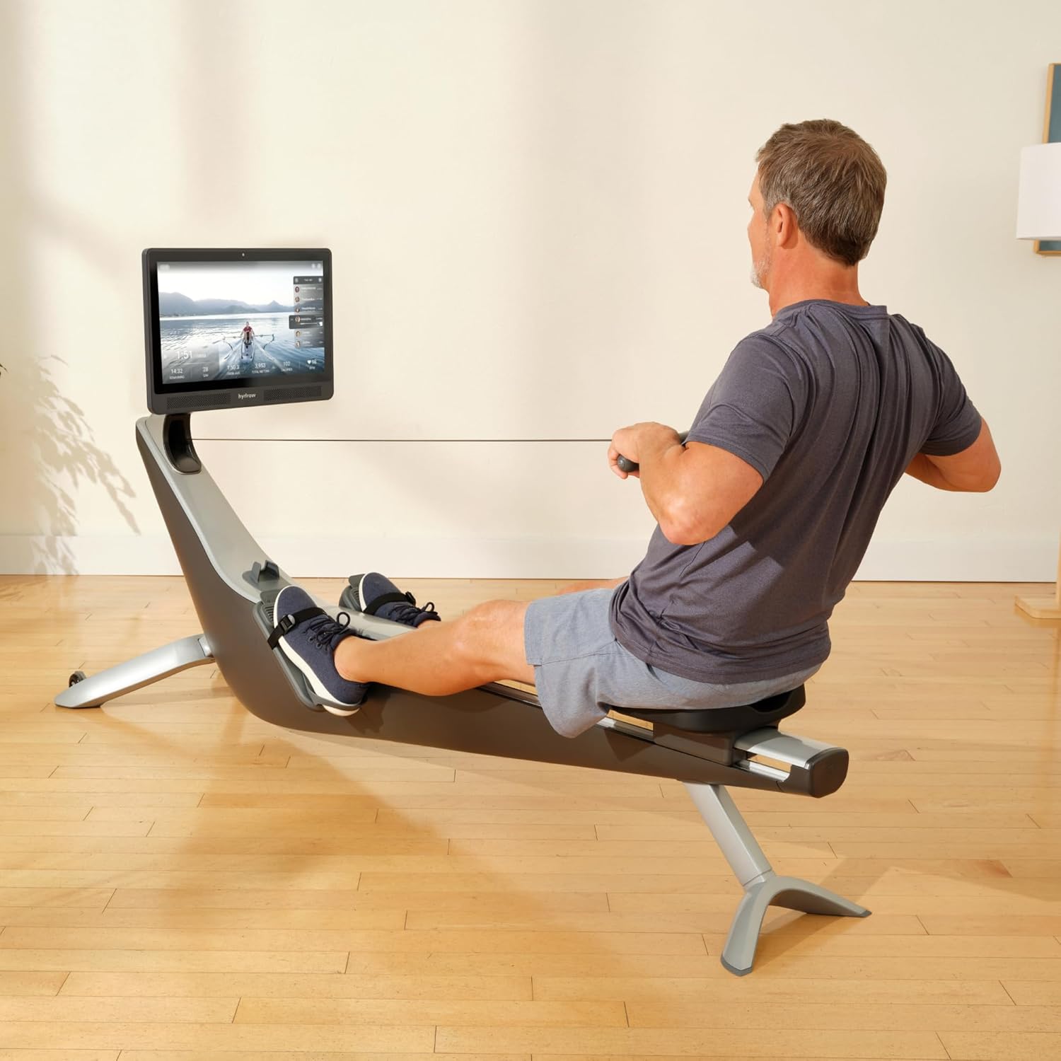 Hydrow Origin Rowing Machine with Immersive 22" HD Rotating Screen - Stows Upright | Live and On-Demand at-Home Workouts, Membership Required - Image 5
