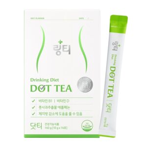 LINGTEA Dot Tea – Green Apple Single-Serve Packets, 1 Boxes (214 Servings) – Apple-Derived Polyphenols + Vitamins B1 & D – Korean Inner Beauty Drink