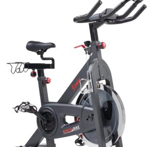 Sunny Health & Fitness Smart Pro Indoor Cycling Exercise Bike, Felt Resistance and Belt Drive, Free SunnyFit App Connection – SF-B901SMART