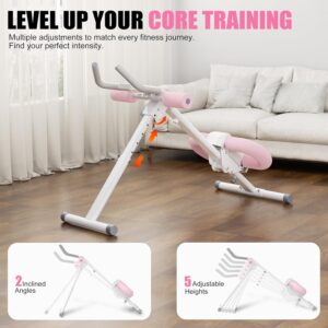 Abdominal Trainers – Adjustable Ab Trainer Machine, Foldable Abdominal Workout Equipment with Knee Protection – Home Gym Core Strength Trainer for Men & Women