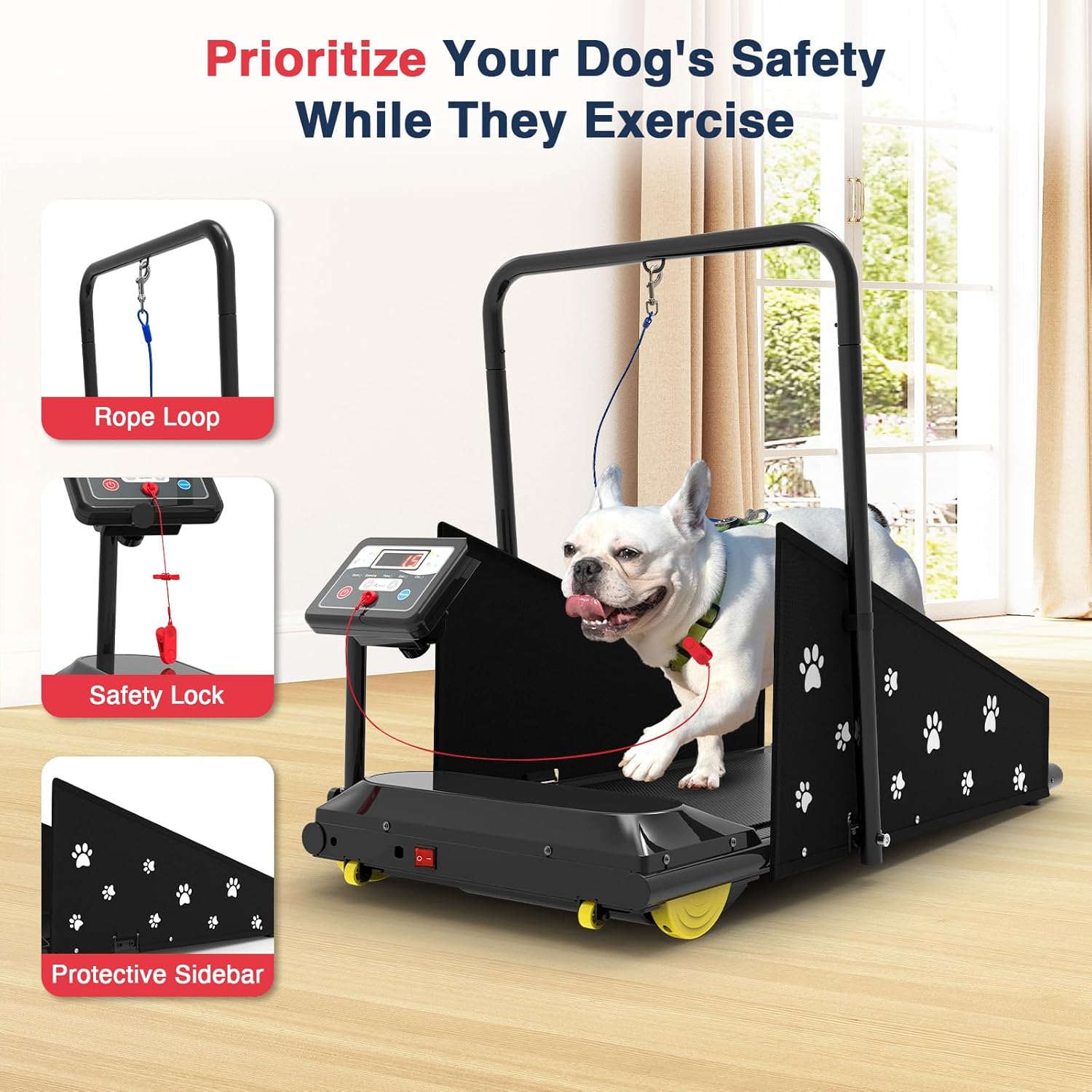 REDLIRO Dog Treadmill - Pet Indoor Treadmill for Medium/Small - Weight Capacity 265 lbs - Dog Fitness Running Machine with Remote Control & Display Screen - Image 3