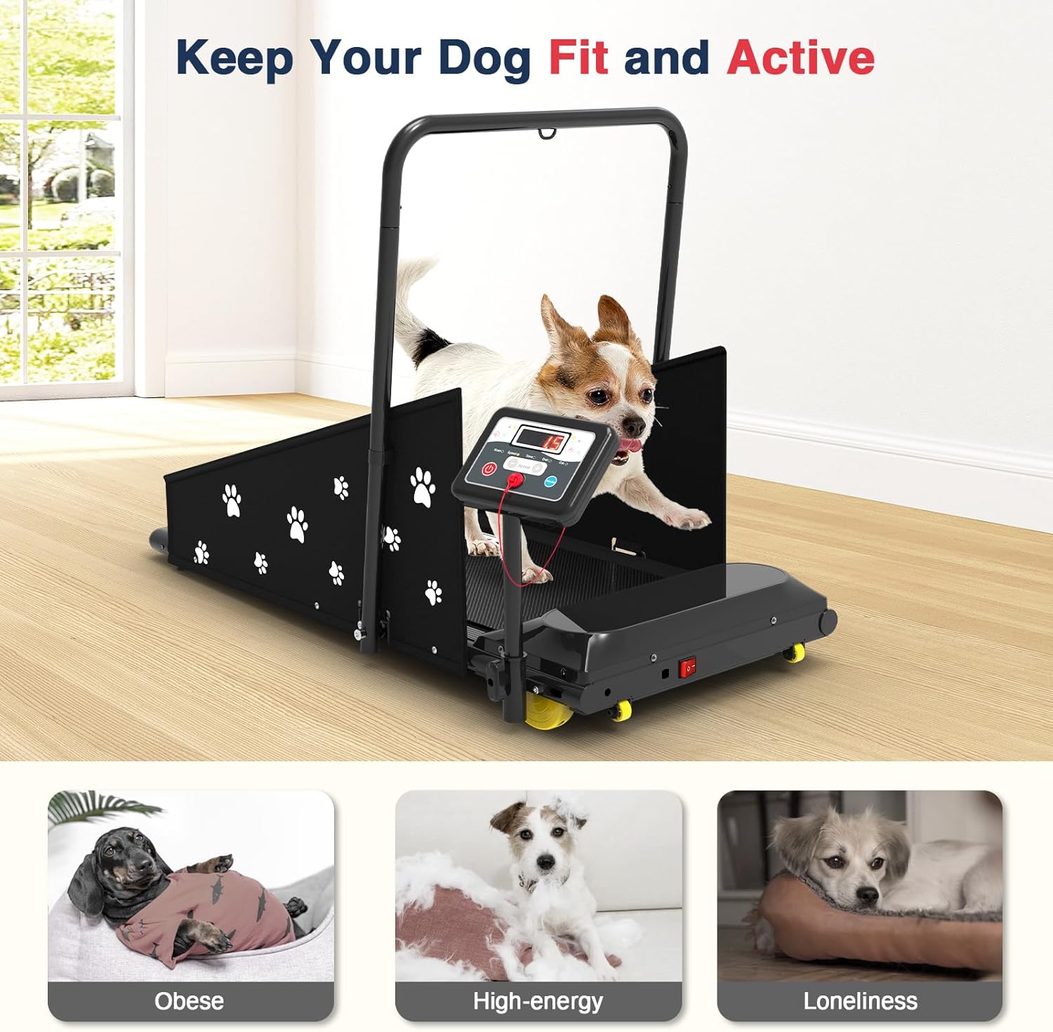REDLIRO Dog Treadmill - Pet Indoor Treadmill for Medium/Small - Weight Capacity 265 lbs - Dog Fitness Running Machine with Remote Control & Display Screen - Image 2