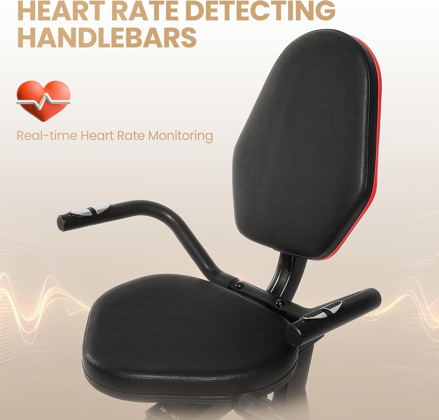 Recumbent Exercise Bike Stationary Bike Exercise Bikes for Home with 8 Levels Magnetic Resistance 300 LBS Weight Capacity LCD Monitor Heart Rate Handle and Device Holder - Image 4