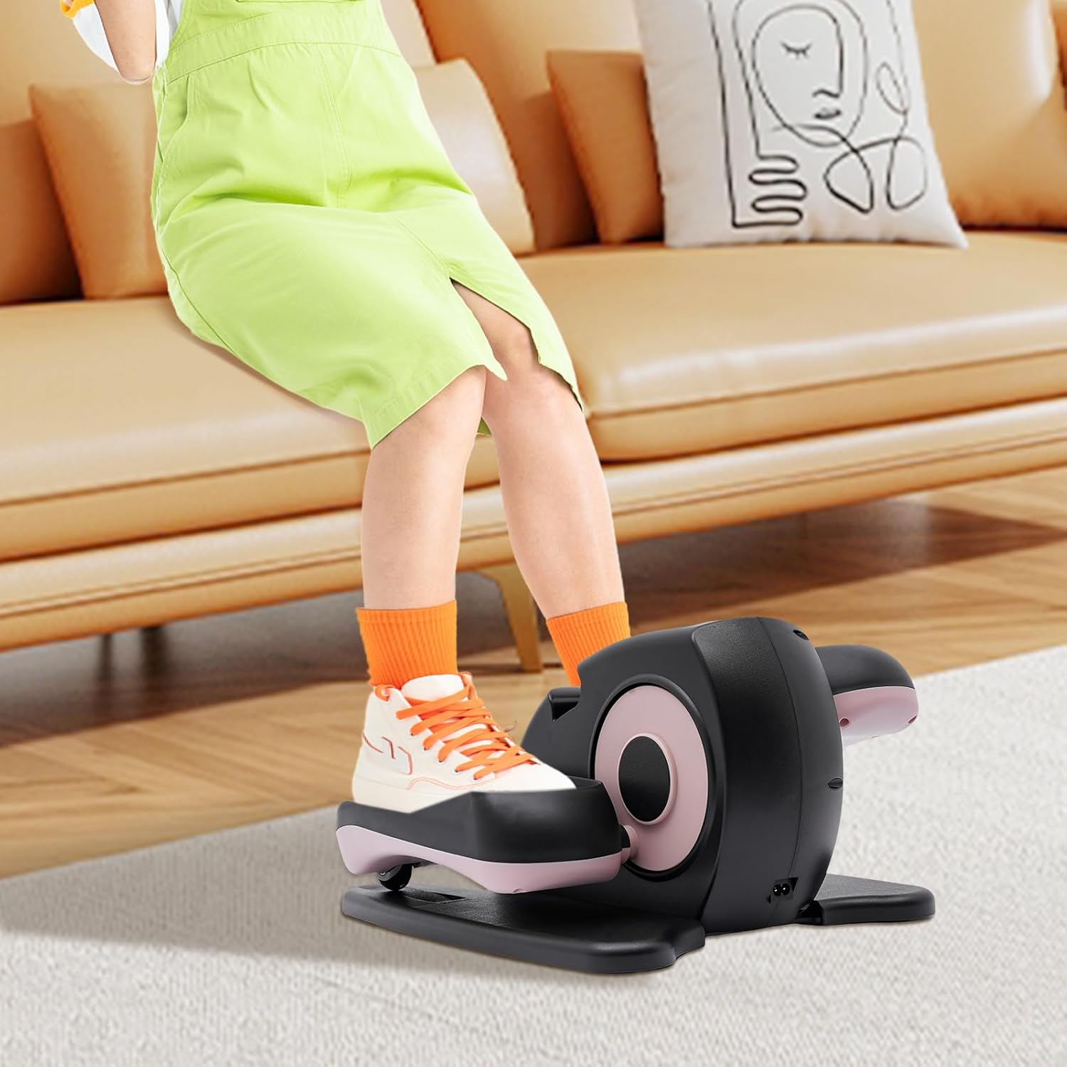 Under Desk Elliptical, Electric Foot Pedal Exerciser, Electric Sitting Leg Foot Pedal for Seniors, Compact Portable Elliptical Machine Trainer with Remote Control - Image 6