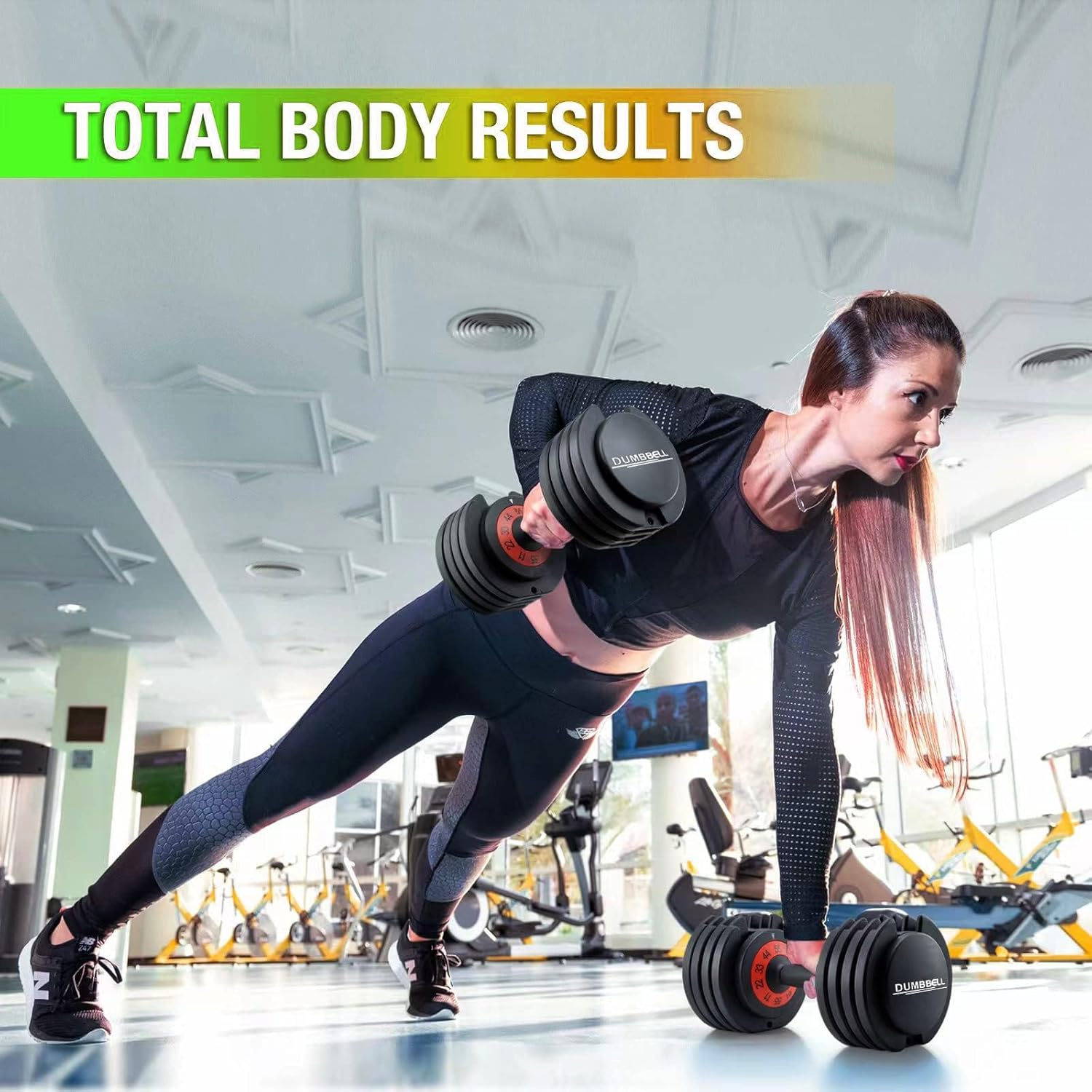 25/55LB pair Adjustable Dumbbell Weights, 5 in 1 Weights Dumbbell with Anti-Slip Metal Handle, Suitable for Home Gym Exercise Equipment - Image 3