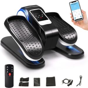 Under Desk Elliptical Machine with App – Quiet & Portable Electric Pedal Exerciser with Adjustable Speed and LED Display for Home and Office, Seated Ellipse Leg Exerciser Fully Assembled