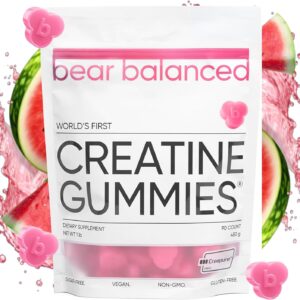 Creatine Gummies for Men & Women – Creapure® Creatine Monohydrate, L-Theanine, L-Tyrosine & B12 for Muscle Growth, Strength, Focus, Energy & Health – Low Calorie, Sugar-Free, & Vegan