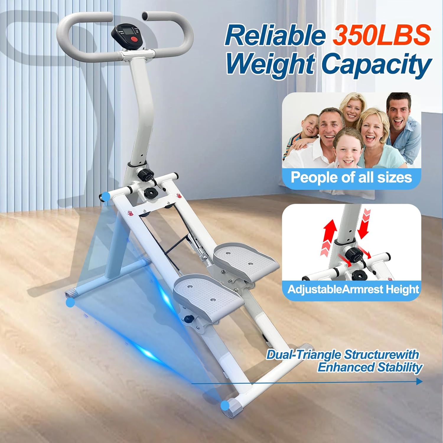 Stair Stepper for Home Vertical Climber, Foldable Full Body Exercise Aerobic Climbing Machines, Mountaineering Fitness Equipment with Adjustable Handles - Image 8