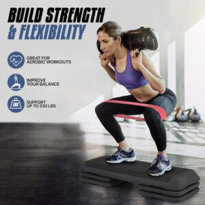 MADOG Aerobics Stepper Platform with 4/6/8 inch Height Stackable Risers
