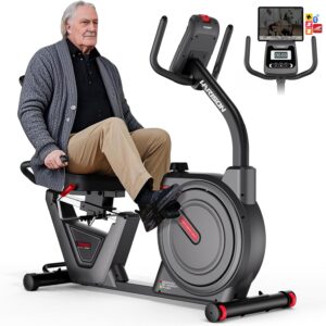 HARISON Semi Commercial Magnetic Recumbent Exercise Bike for Home with 450 lbs Capacity, Recumbent Bikes for Seniors & Adults with 2-in-1 LCD Monitor & Tablet Holder, HARISON APP