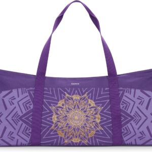 Gonex Yoga Mat Bag, Extra Large Canvas Gym Bag with Waterproof Pocket Metal Zipper, Fits Mat & Blocks, Stylish Yoga Mat Carrier for Women, Ideal for Yoga, Pilates, Workout, Travel