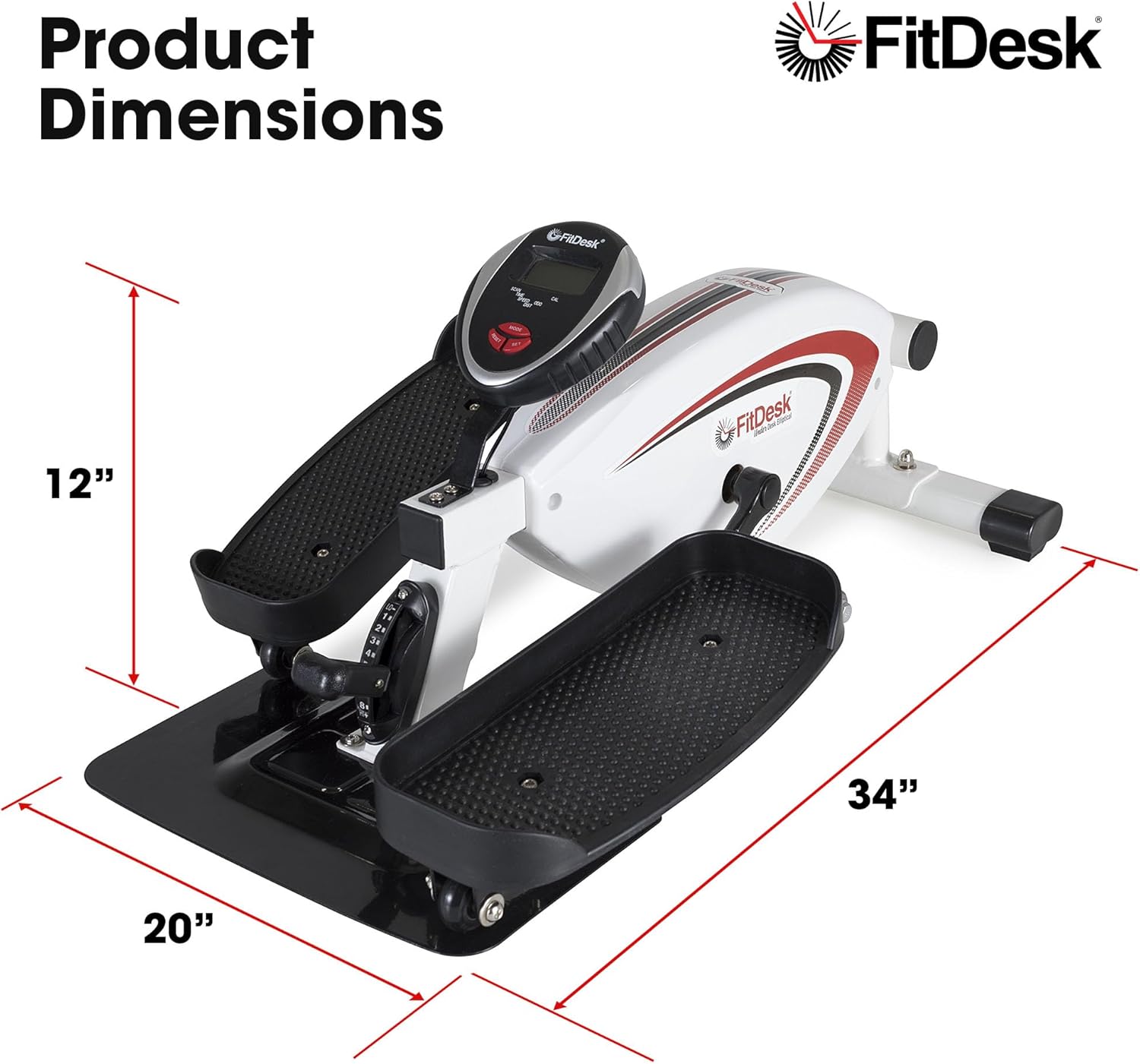 FitDesk Under Desk Bike Exercise Machine, Compact Magnetic Pedal Exerciser, Mini Elliptical, Quiet Seated Cardio Trainer for Home Office Workouts, Adjustable Resistance Bike for Desk Fitness - Image 4