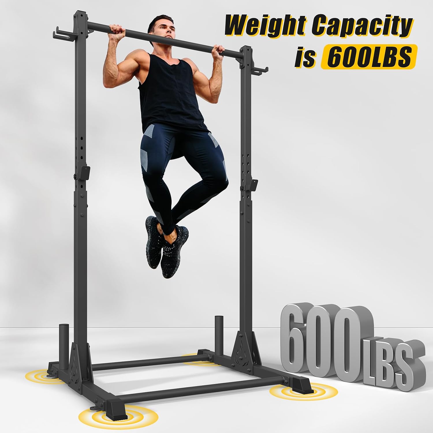 Pull Up Station, Multifunctional Pull Up Bar Free Standing for Strength Training, Height Adjustable Power Tower, 600LBS Weight Capacity - Image 7