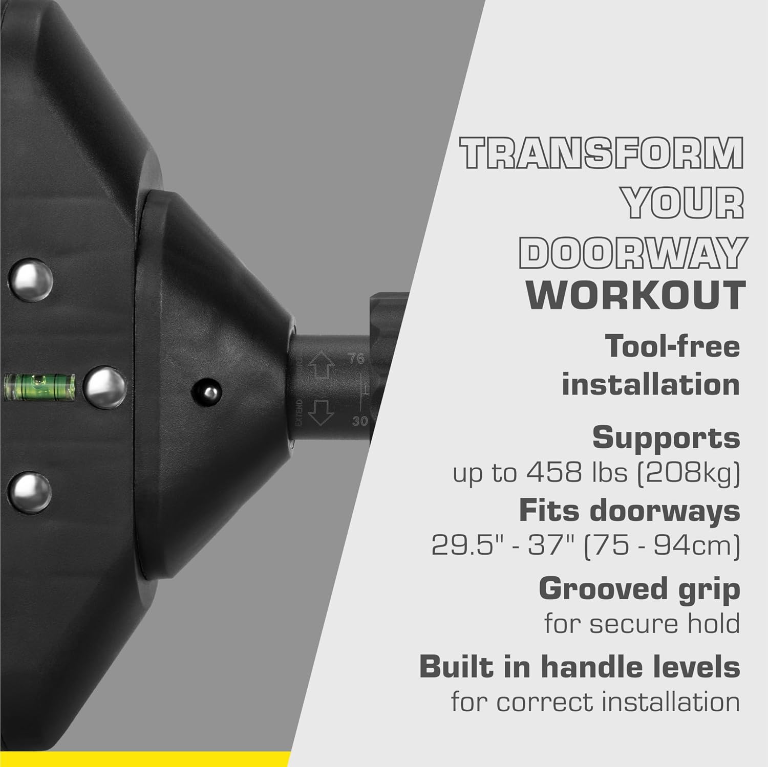 Door Pull Up Bar - Door Frame Pull Up Bar Doorway - Strength Training Pull-Up Bars - Adjustable Portable Exercise Bars for Home Workouts - Doorway Pullup Dead Hang - Image 6