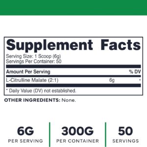 Type Zero L-Citrulline Malate Powder 2:1 6X (300g | 6000mg Per Serving | Unflavored) Ultra Clean L Citrulline, Nitric Oxide Booster, Pre Workout – Nitrous Oxide Vasodilator Supplement
