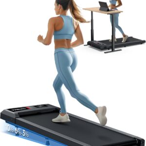 Walking Pad with 10% Incline, Walking Pad Treadmill for Home and Office, Portable Under Desk Treadmills 320/265 lbs Capacity, APP & Remote Control