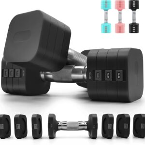 20LBS Adjustable Dumbbell Set, 4 in 1 Free Weights Dumbbells Set for,4lb 6lb 8lb 10lb, with Metal Non Slip Handle，Quick Change，Home Gym Strength Training Equipment for Men and Women