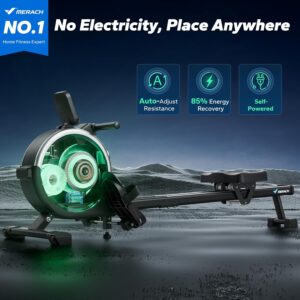 MERACH Rowing Machines for Home, Magnetic Rowing Machine with 16 Levels, Rower Machine of Quiet Resistance, Dual Slide Rail with Max 350lbs Weight Capacity, App Compatible