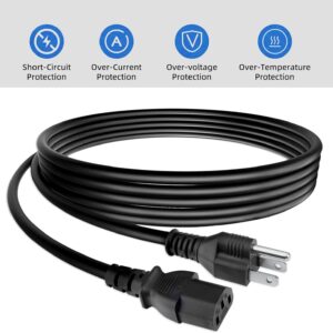 6ft/1.8m UL Listed AC Power Cord Plug Compatible with Precor 5.31 5.33 5.35 5.37 EFX5.31 EFX5.33 Precision Elliptical Trainers Fitness Crosstrainer Trainer Machine