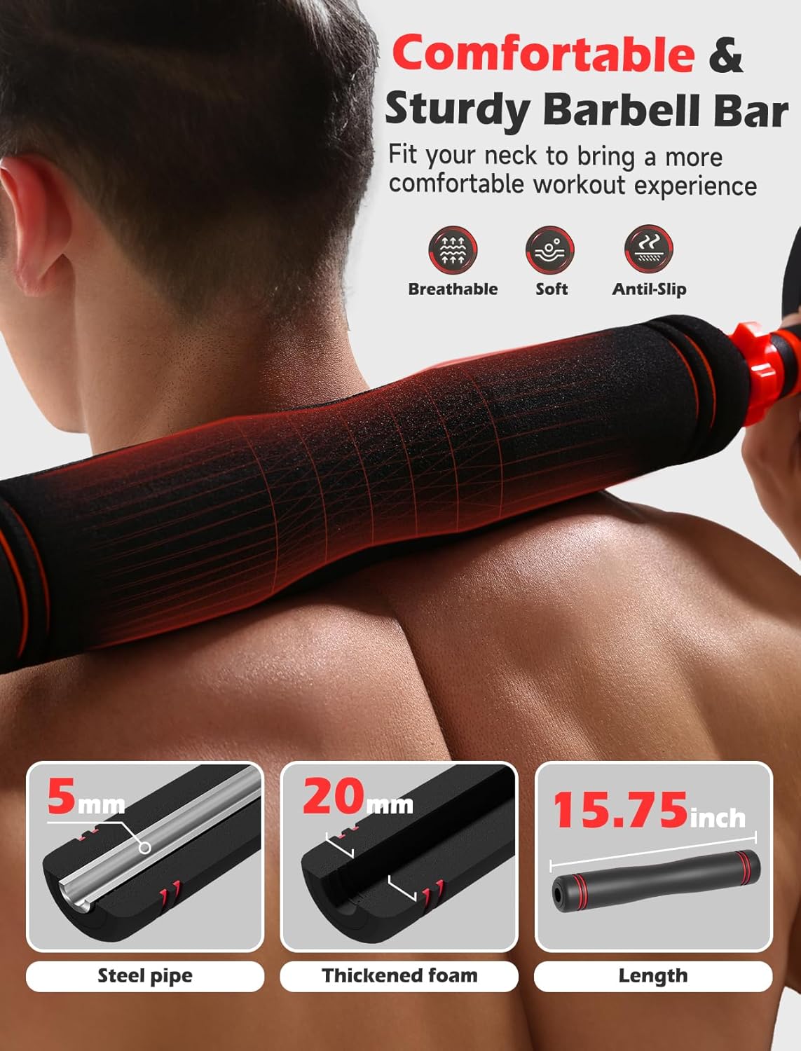 Adjustable Dumbbells, 20/30/40/55/60/70/80/90lbs Free Weights Dumbbells Convertible 2 or 3 in 1 Set Used as Barbell, Kettlebells, A Pair of Lightweight for Home Gym - Image 5