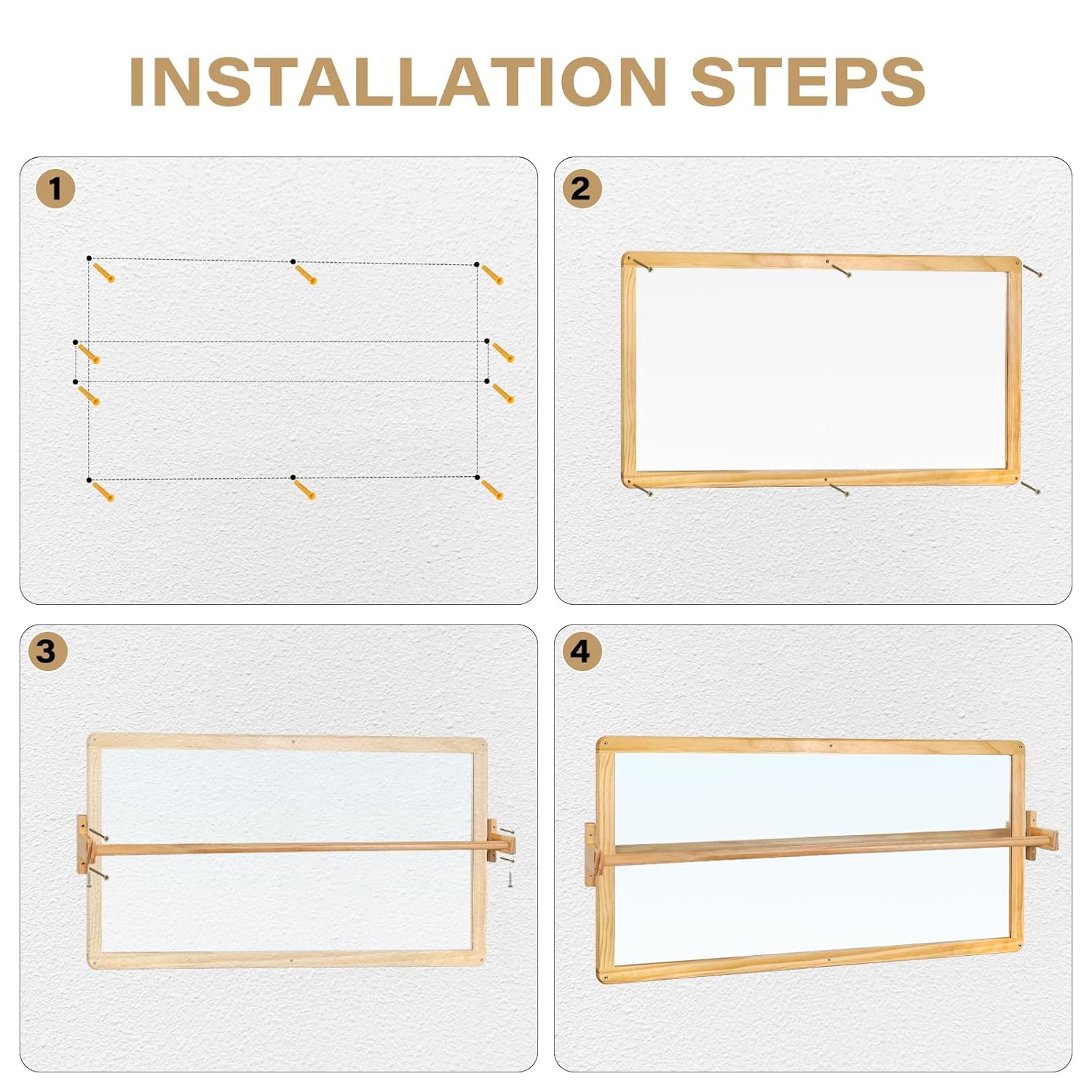 DGD Montessori Baby Mirror, Tummy Time Mirror for Newborn with Pull Up Bar. Baby Pull Up Bar 20'' Acrylic Shatter Proof Kid Safe Looking Glass for Wall for Daycare, Homeschool or Preschool (Large - Image 6