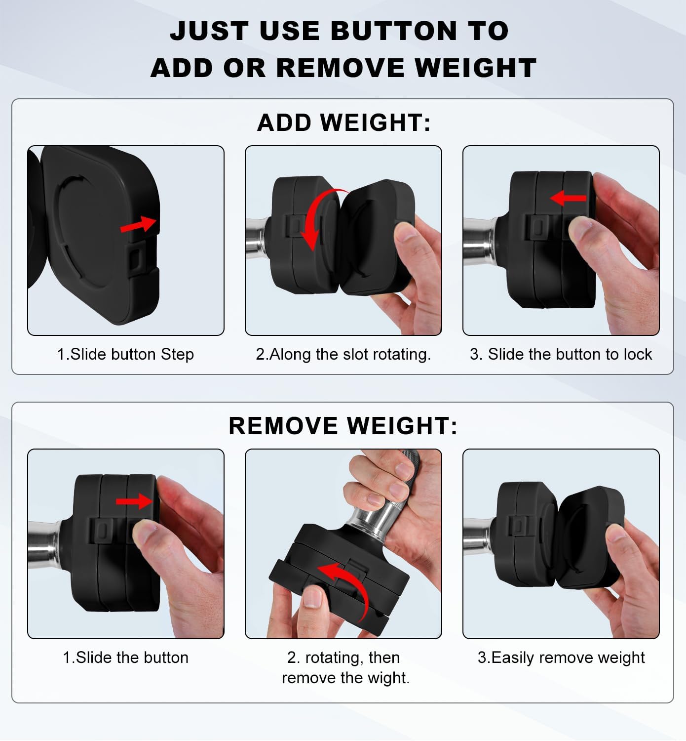 15LB 20LB 40LB 50LB Adjustable Dumbbell Set Free Weights Dumbbells Set for Women Men Hand Weights Sets Adjust Dumbbell Weight Sets for Home Gym Exercise Workout Strength Training Equipments - Image 8