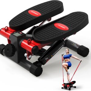 HARISON Mini Steppers for Exercise, Stair Stepper with LCD Monitor 300LBS Capacity, Portable Under Desk Stepper for Home Workout