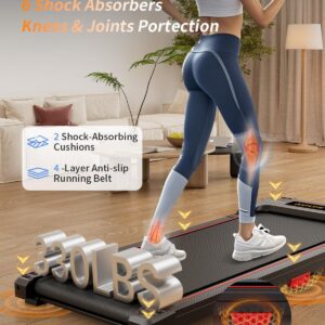Walking Pad Treadmill, Anylife Incline Walking Pads Under Desk 330lb Capacity, 2.5HP Portable Treadmills for Home, Compact Treadmill Small Running Pad with LED Display, Remote Control