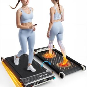 FUNRAY Versatile Walking Pad Treadmill with Incline – Dual-Sided Under Desk Treadmill with Foot Massage,2 in 1 Walking Machine for Home/Office with 330LBS Weight Capacity