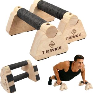 Wooden Parallettes Push Up Bars, 2 PCS Wood Calisthenics Bars with Non-Slip Base, Pushup Handles for Floor Home Fitness, Workout Equipment for Men and Women Strength Training