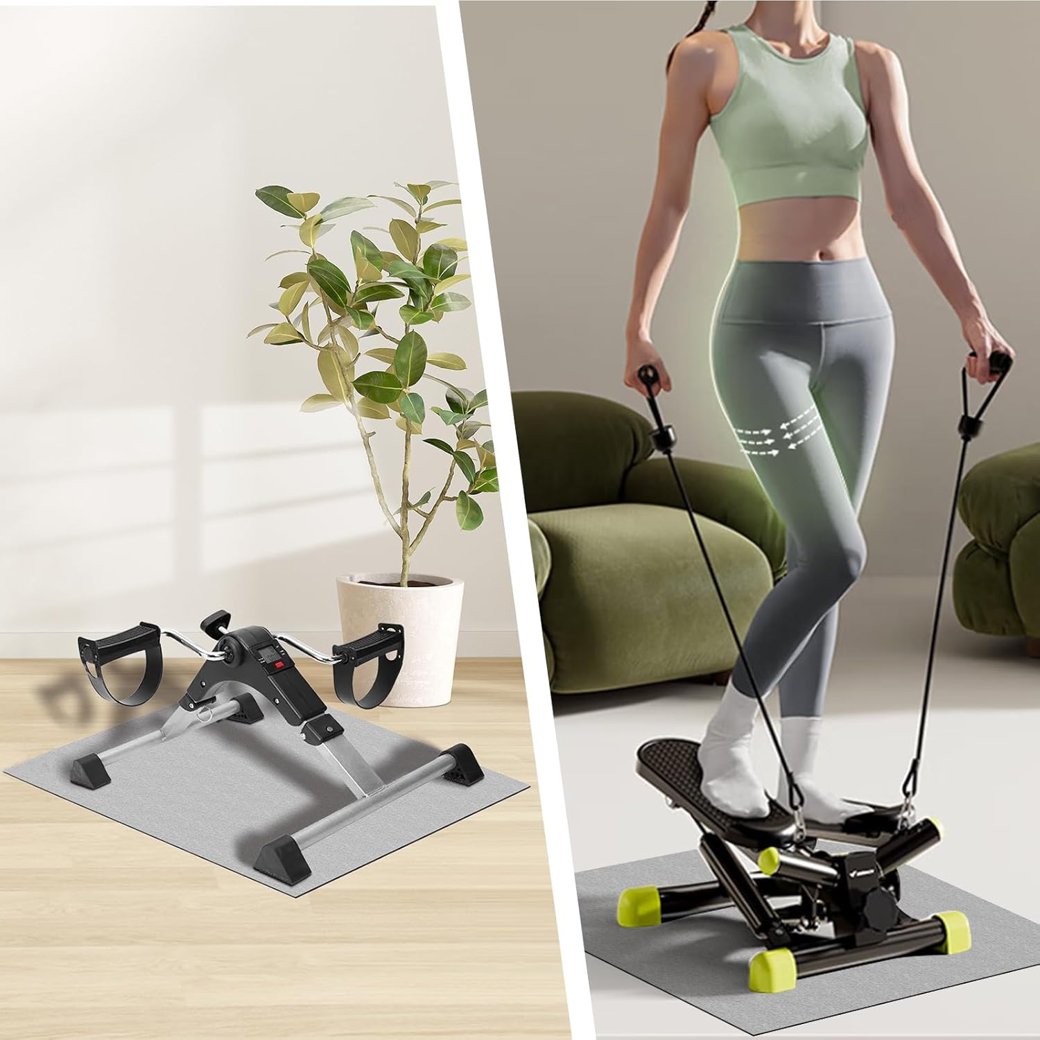 Ellipse Leg Exerciser Machine Non-Slip Mat, Apply to Under Desk Electric Seated Foot Pedal Exerciser, Perfect for Elliptical Peddler While Sitting, Enhanced Stability Floor Protection - Image 6