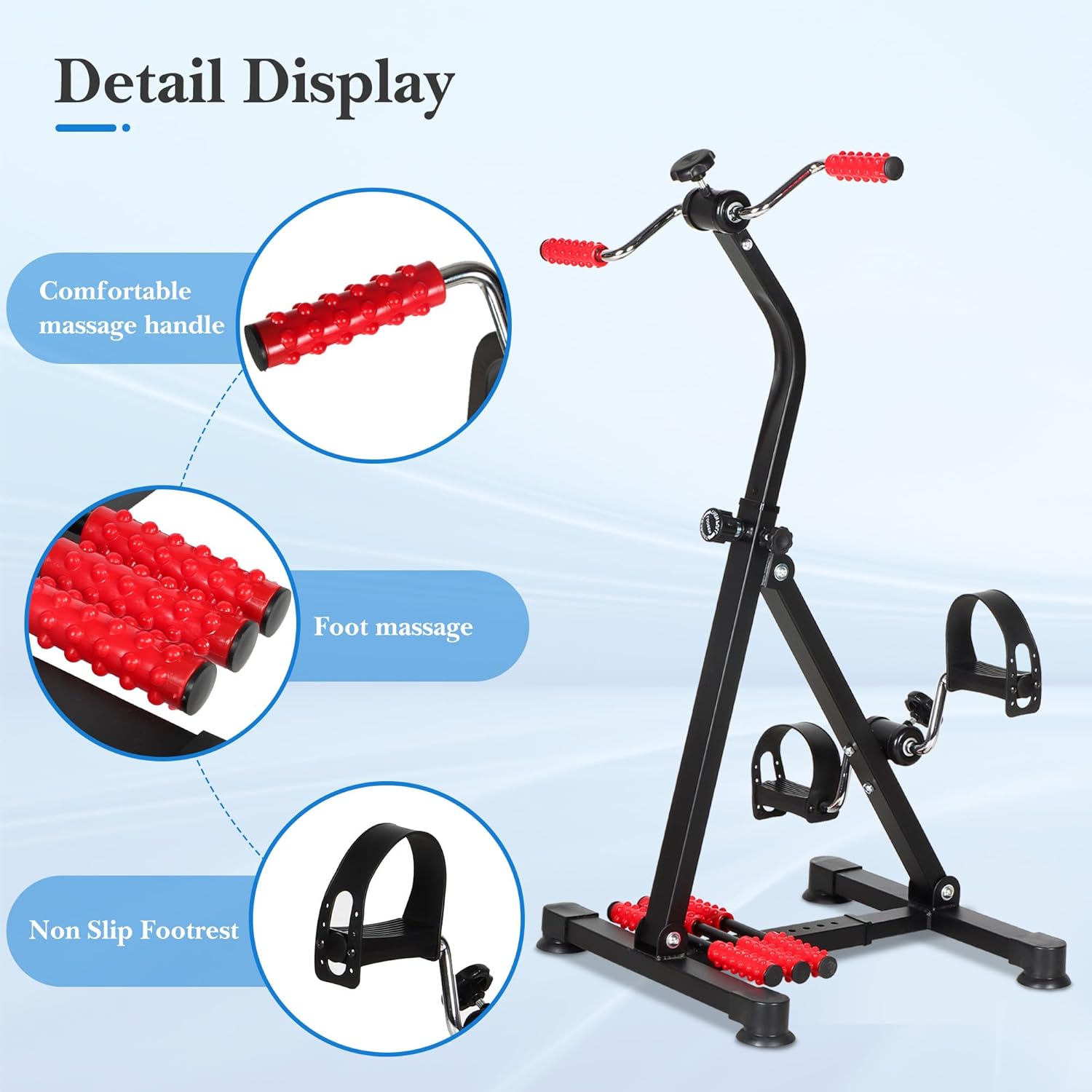 Adjustable Pedal Exerciser Bike for Seniors,Hand Arm Leg and Knee Therapy, Stroke Recovery, Portable Fitness Equipment for Total Body Workout - Great Gift for Elderly Rehab - Image 4