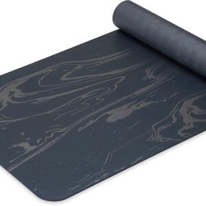 Gaiam Dry-Grip Yoga Mat – 5mm Thick Non-Slip Exercise & Fitness Mat for Standard or Hot Yoga, Pilates and Floor Workouts – Cushioned Support, Non-Slip Coat – 68 x 24 Inches