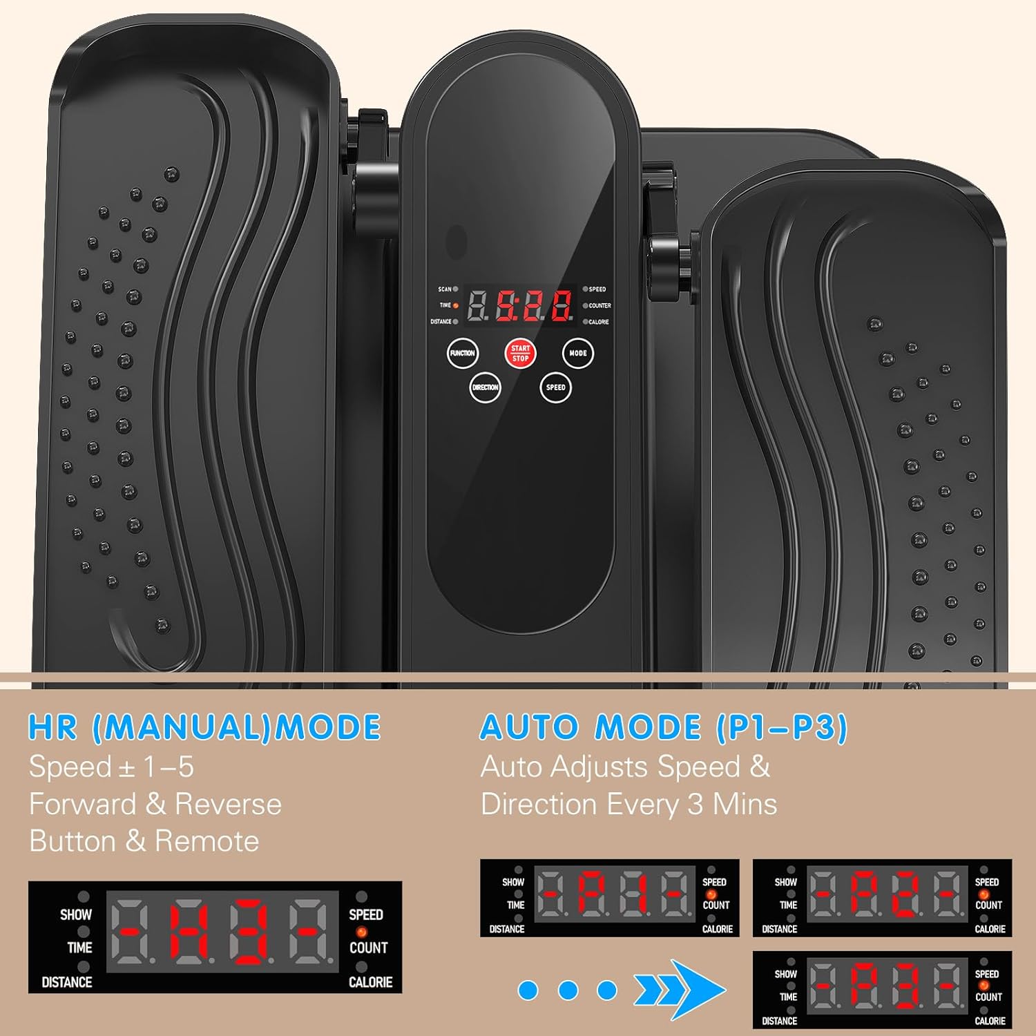 Under Desk Elliptical Machine, Mini Ellipse Leg Exerciser Electric Seated Pedal Fully Assembled Quiet Compact for Seniors Portable Stepper with Remote Control for Home - Image 5