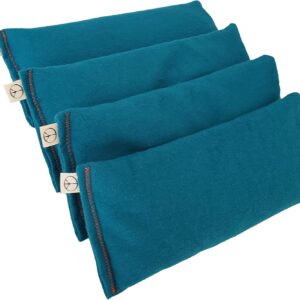 Pack of (4) Unscented Organic Flax Seed Eye Pillows 8.5 x 4 Soft Cotton Flannel – Soothing & Relaxing – Yoga Massage Sleep Meditation