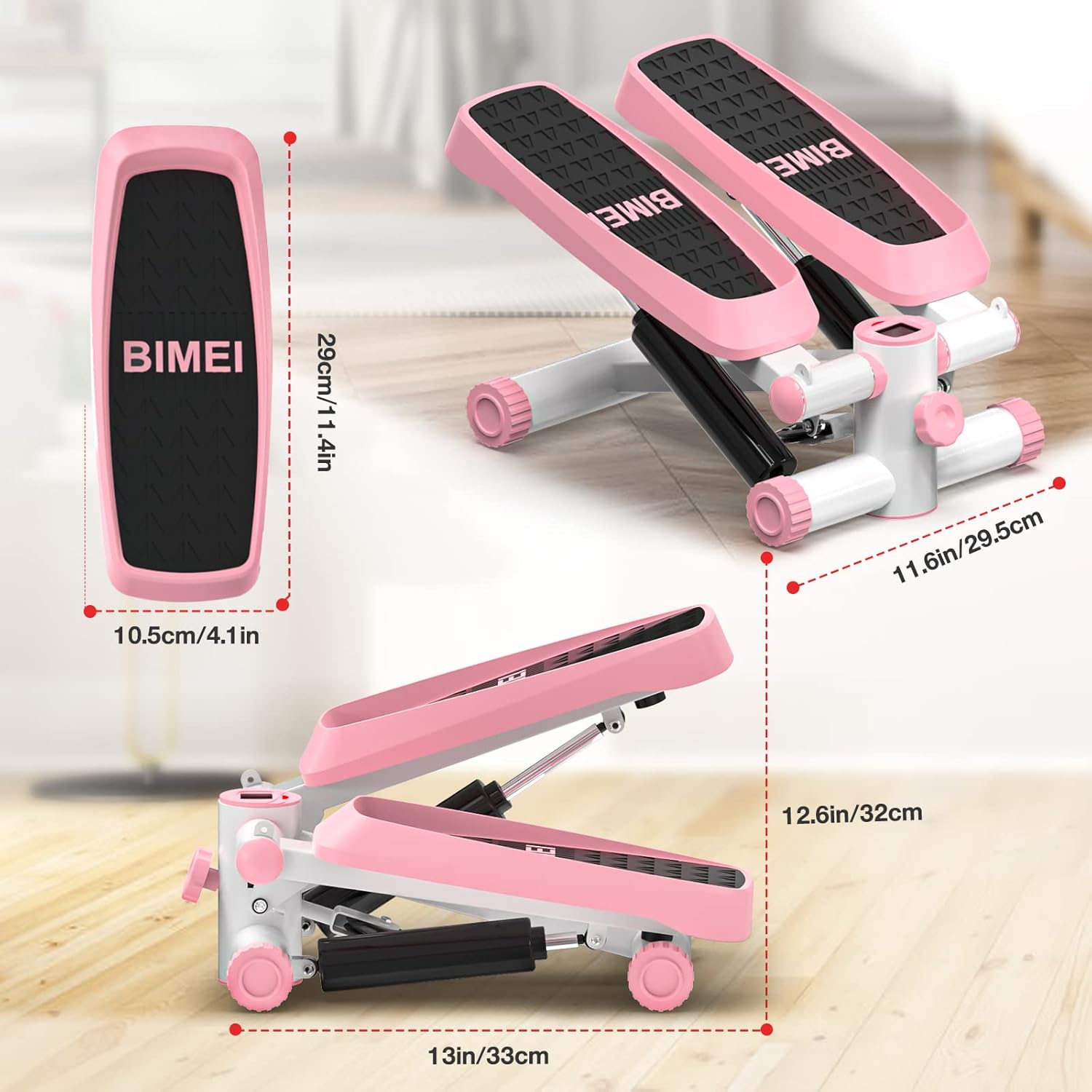 Steppers for Exercise, Mini Stepper Machine with Resistance Bands & Calories Count, Stair Steppers for Exercise 330 lbs Weight Capacity, Portable Stair Stepper Exercise Equipment for Home Workout - Image 7
