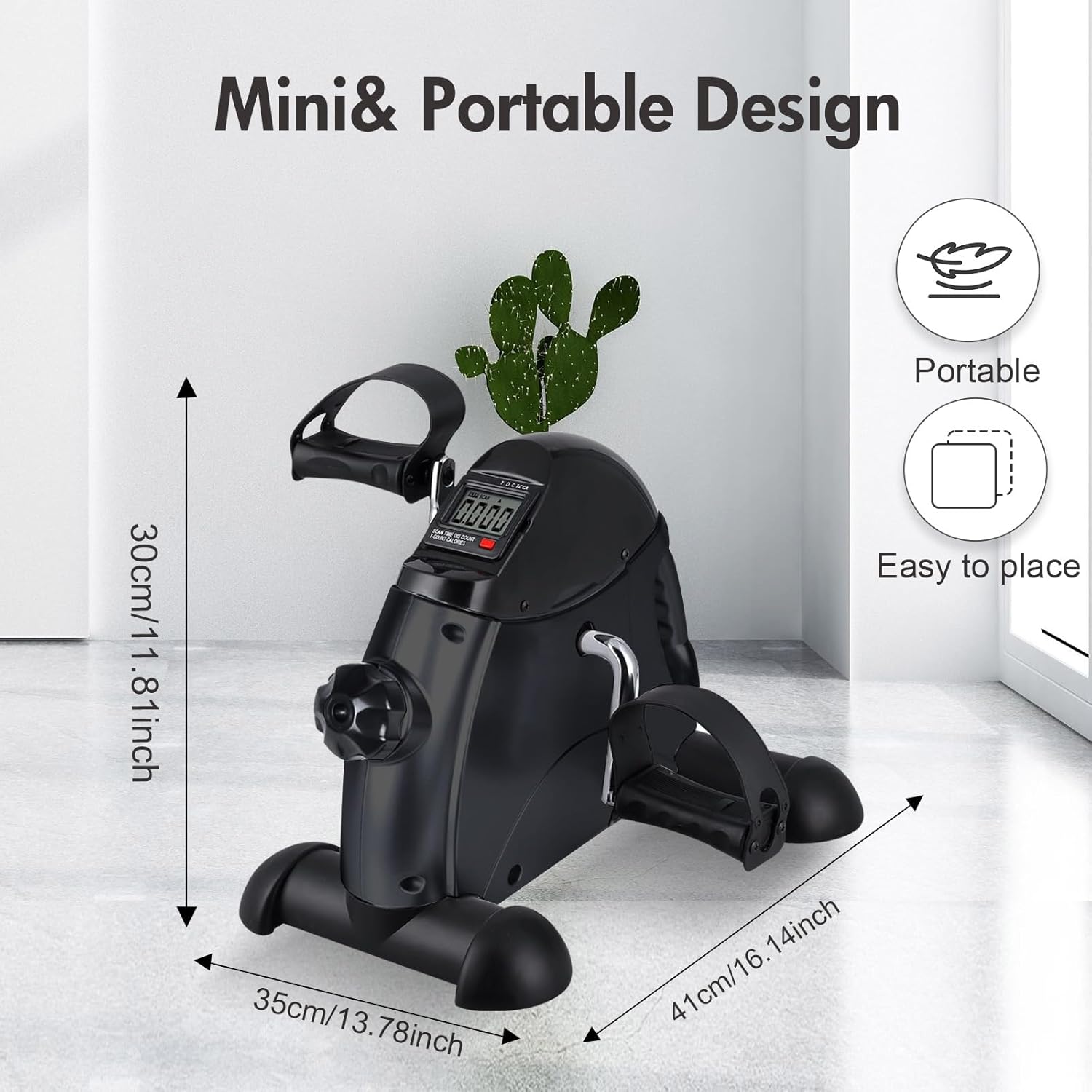 ALSO GO Mini Multi-Function Stepper, Exercise Bike, Digital Under Desk Bike with LCD Screen Display, Pedal Exerciser Peddler for Leg Arm and Knee for Elderly - Image 9