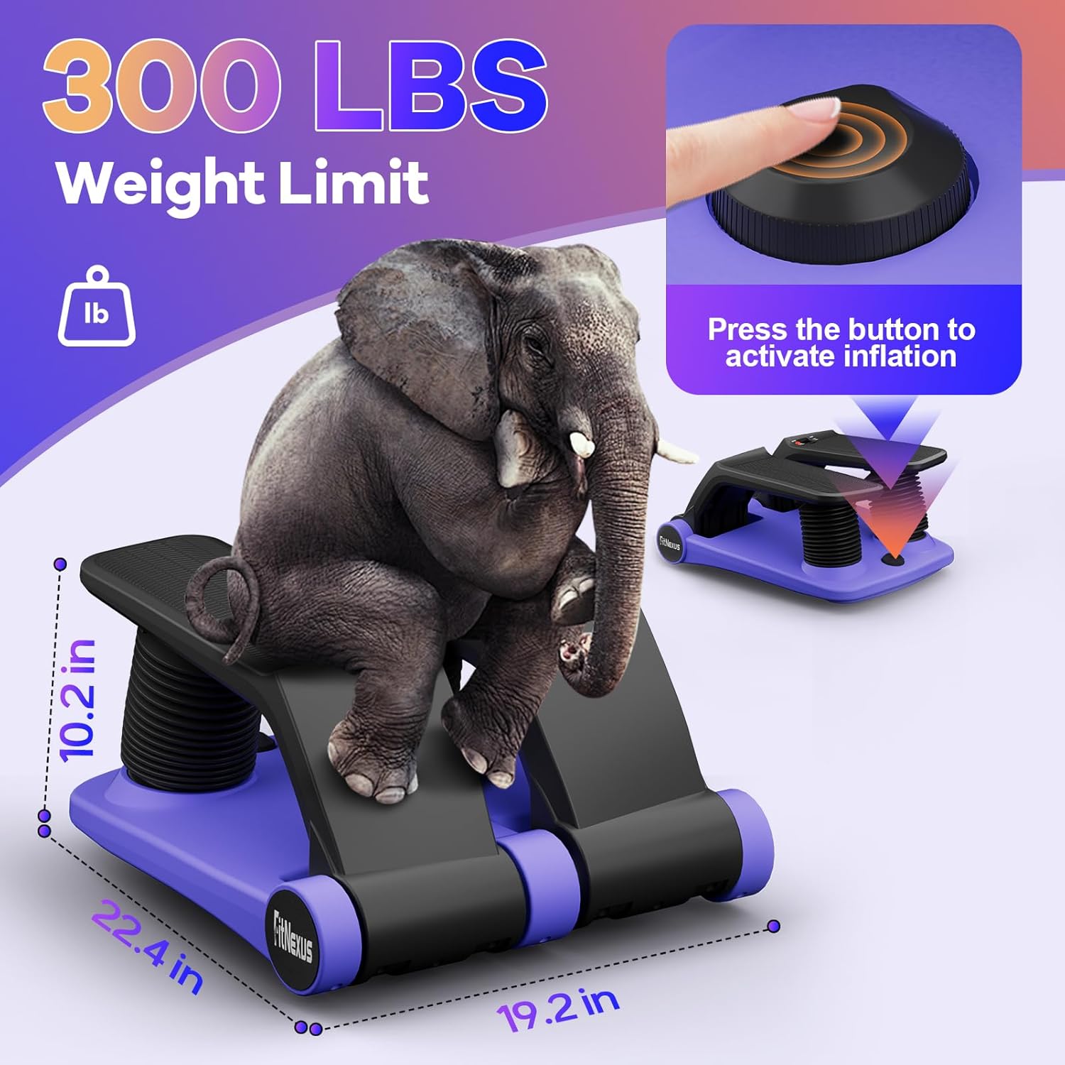 Air Compression Resistance Stepper – Adjustable Mini Stair Climber for Home Cardio Workout, Portable Stepper Machine with LCD Display, Non-Slip Pedals & Resistance Bands (Blue and Black) - Image 8