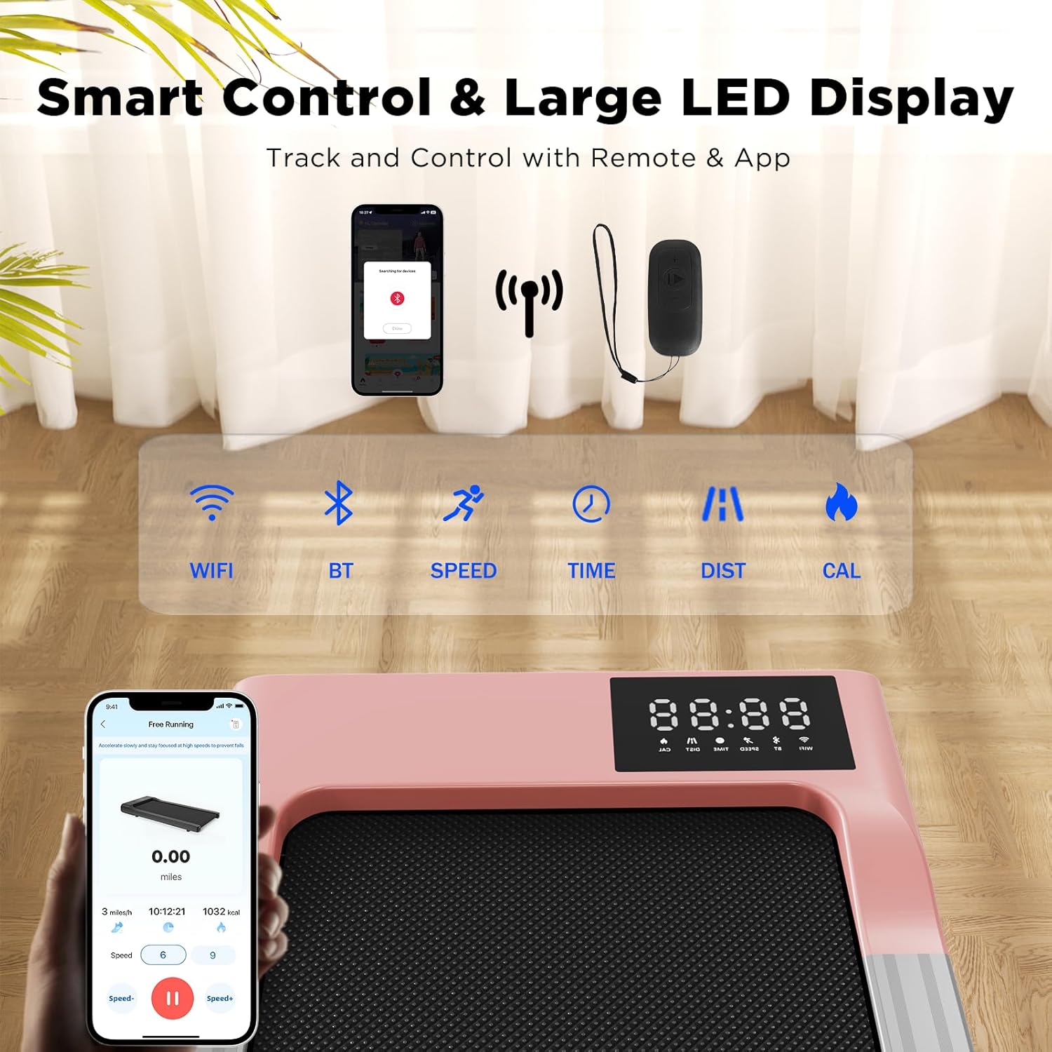 Walking Pad Treadmill, Smart Walking Pads, 2.5HP Under Desk Treadmill for Home Office Use, Remote Control & App-Enabled, No Assembly Required - Image 8