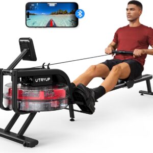 Magnetic Rowing Machines for Home (R05), Water Rowing (R10), 16 Levels of Quiet Resistance Foldable Compact Rowing Machine 350 LB Weight Capacity with Bluetooth, App Supported, Tablet Holder