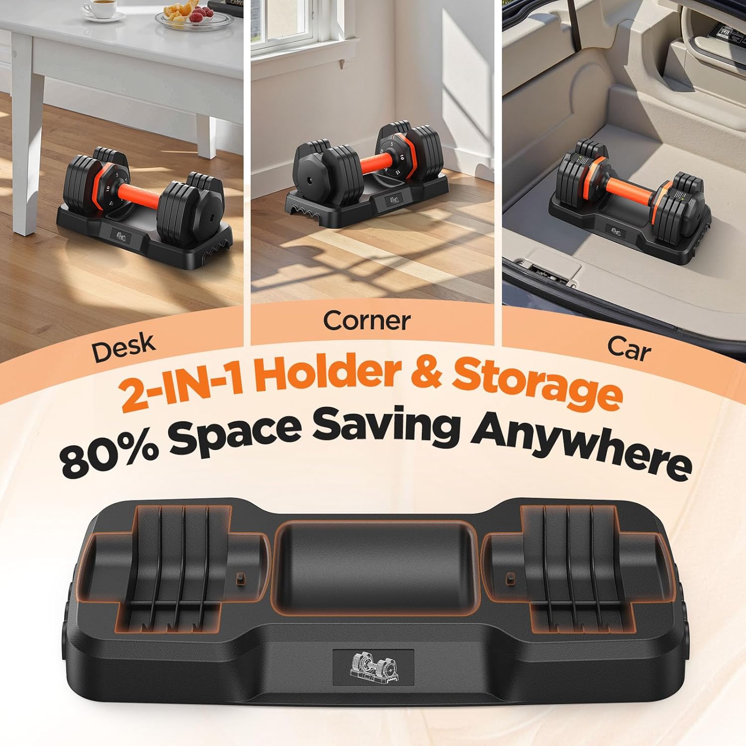 2025 Updated Adjustable Dumbbell Set of 2, 110lbs/50lbs Weights Dumbbell Set with Storage Box, 25lbs/55lbs Adjustable Weights with Anti-slip Silicone Grip, Weight Set For Home Gym Suit both Men and Women - Image 7