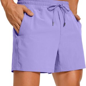 CRZ YOGA Men’s Linerless Workout Shorts – 5” Lightweight Quick Dry for Running Sports Athletic Gym with Pockets