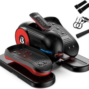 Under Desk Elliptical Machine, Ellipse Leg Exerciser for Seniors Electric Seated Pedal Exerciser Fully Assembled, Forward & Reverse Direction with Remote Control & 12 Level Speeds