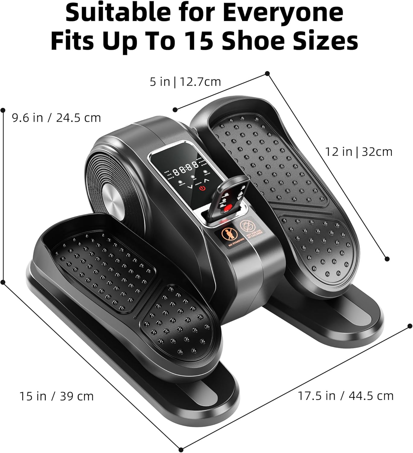 Under Desk Elliptical Exercise Machine with Remote & 12 Speeds, Electric Fitness Equipment While Sitting for Elderly Ellipse as seen on TV for Seniors Mini Office Home Workout Stepper - Image 8