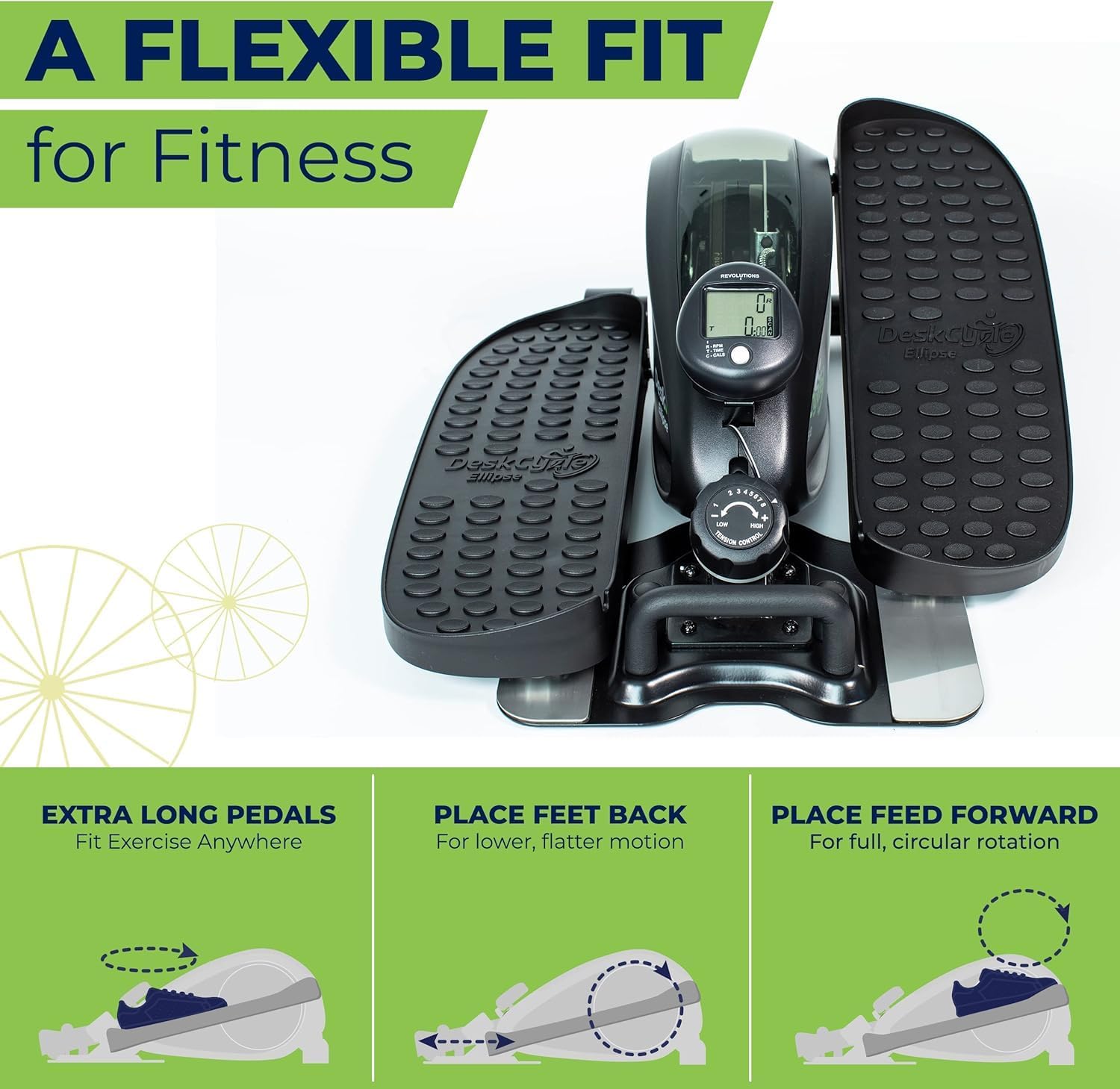 DeskCycle Ellipse Leg Exerciser - Under Desk Elliptical Machine and Foot Pedal Exerciser - Leg Exerciser While Sitting - Compact Under Desk Exercise Equipment - Image 4